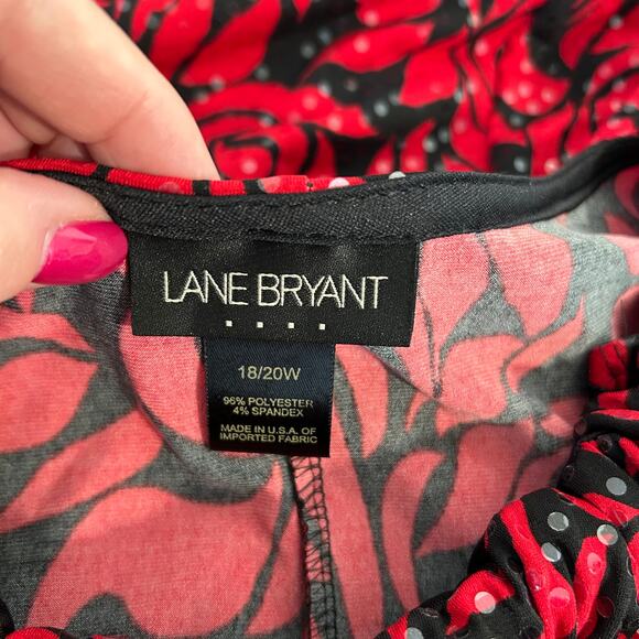 Lane Bryant Women's Dress Sequin Sparkle Red Black Sleeveless Ruched Collar - Picture 3 of 16